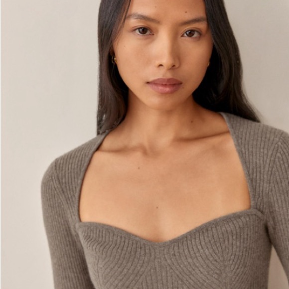 Reformation Brown/Cocoa Glenna Cashmere Sweater Size M | Luxury Quiet Elegance! - Picture 8 of 11